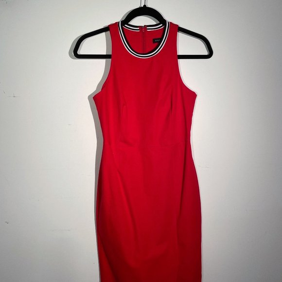 Banana Republic | RED HALTER MIDI DRESS - Picture 1 of 4